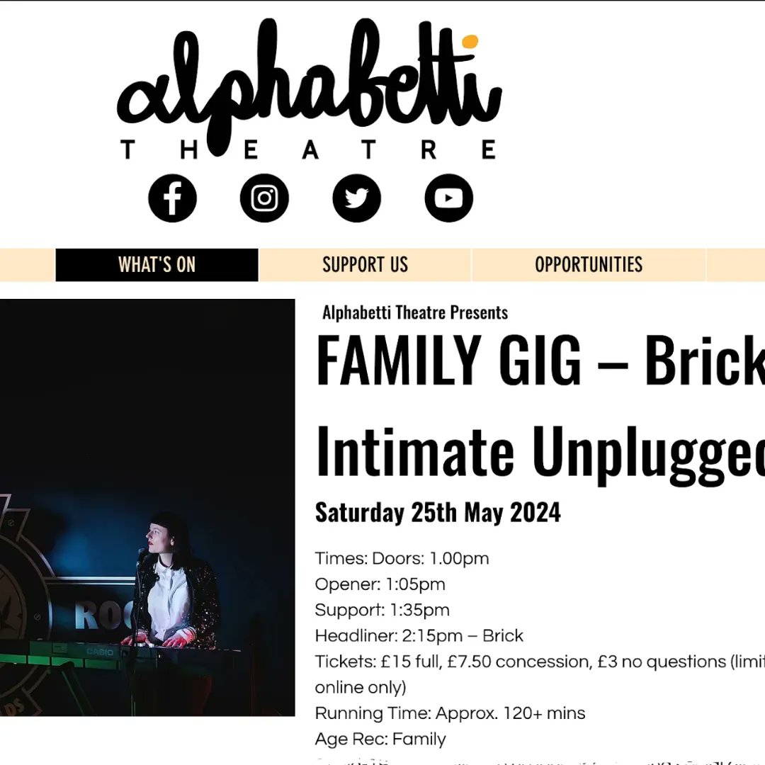 DELIGHTED to announce that we are playing two headline shows at @Alphabetti Sat 25th of May. One of these shows is a family friendly matinee, so feel free to bring your little ones along to that. Looking forward to playing and to seeing you there❤️ 🎟️ Ticket link in comments 👇
