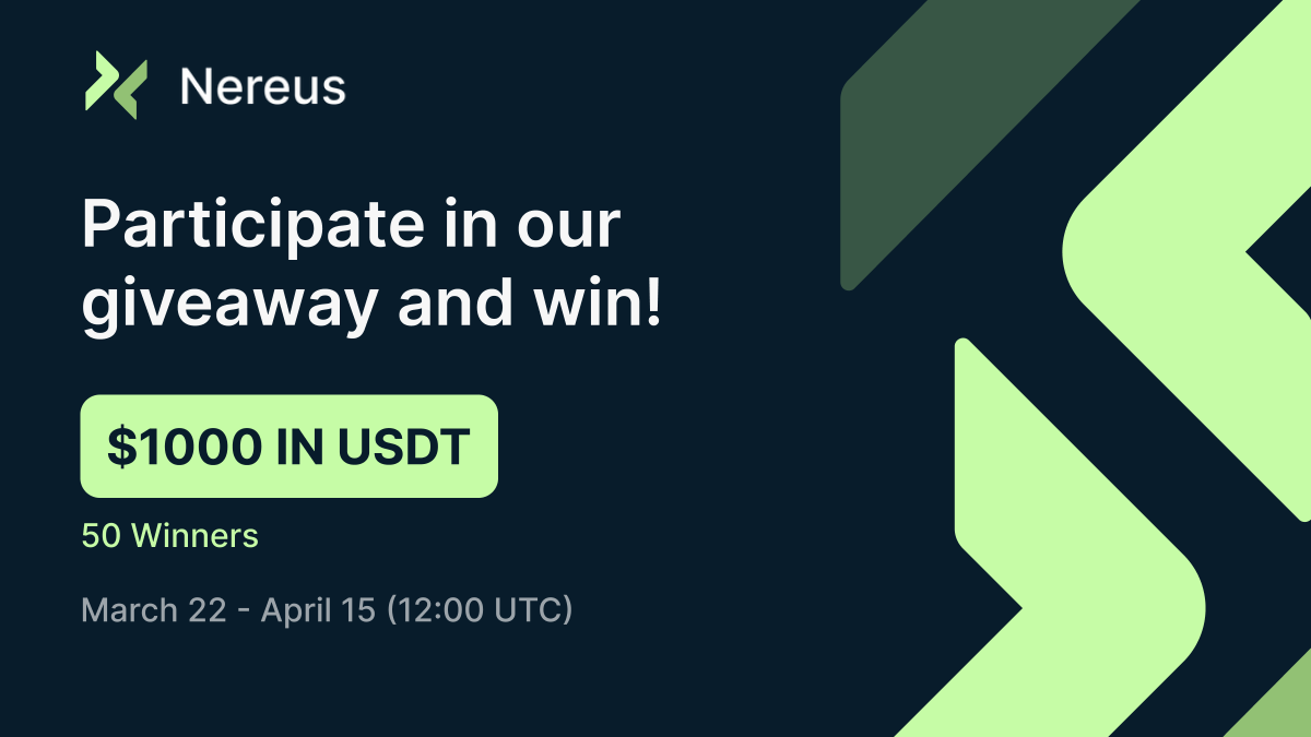 💥$1,000 #giveaway in partnership with @wirexapp on Zealy to celebrate the launch of Nereus' new trading platform 🎁 $1,000 worth USDT 🏆 50 winners 📅 Dates: 22 March - 15 April ✅Like, RT & Tag 3 Friends ✅Complete tasks and win zealy.io/cw/wirexappoff… #airdrop #Nereus