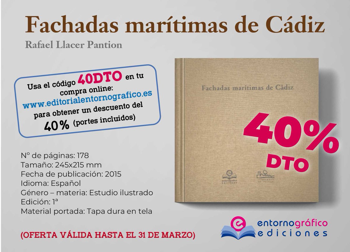 Fachadas marítimas de Cádiz 🌊 40% de descuento

#cadiz #fachadasmaritimas #andalucia #book #libro #descuento #discount #queremosqueleasmas