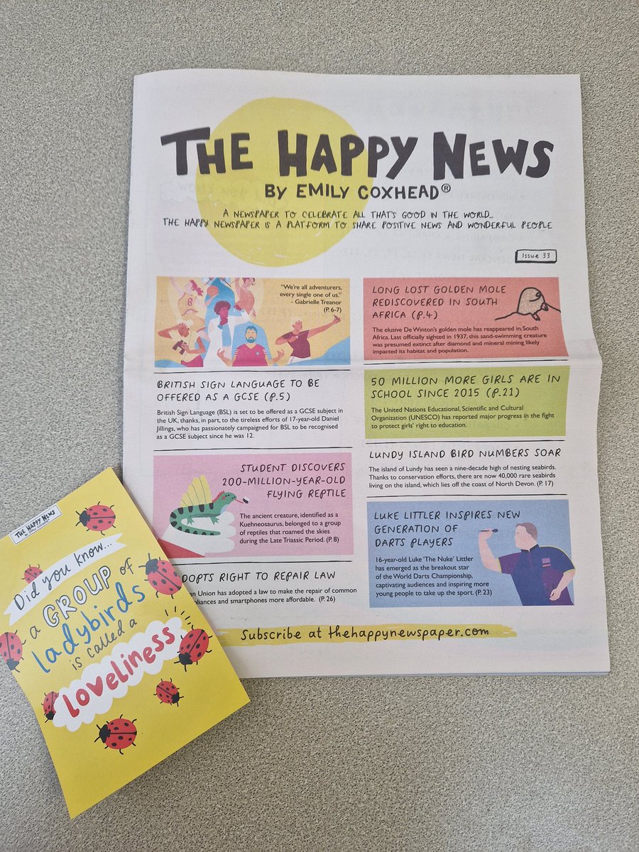 We love receiving reading post for school. Thank you @HappyNewspaper_ , these will make a great addition to our school library. 📚