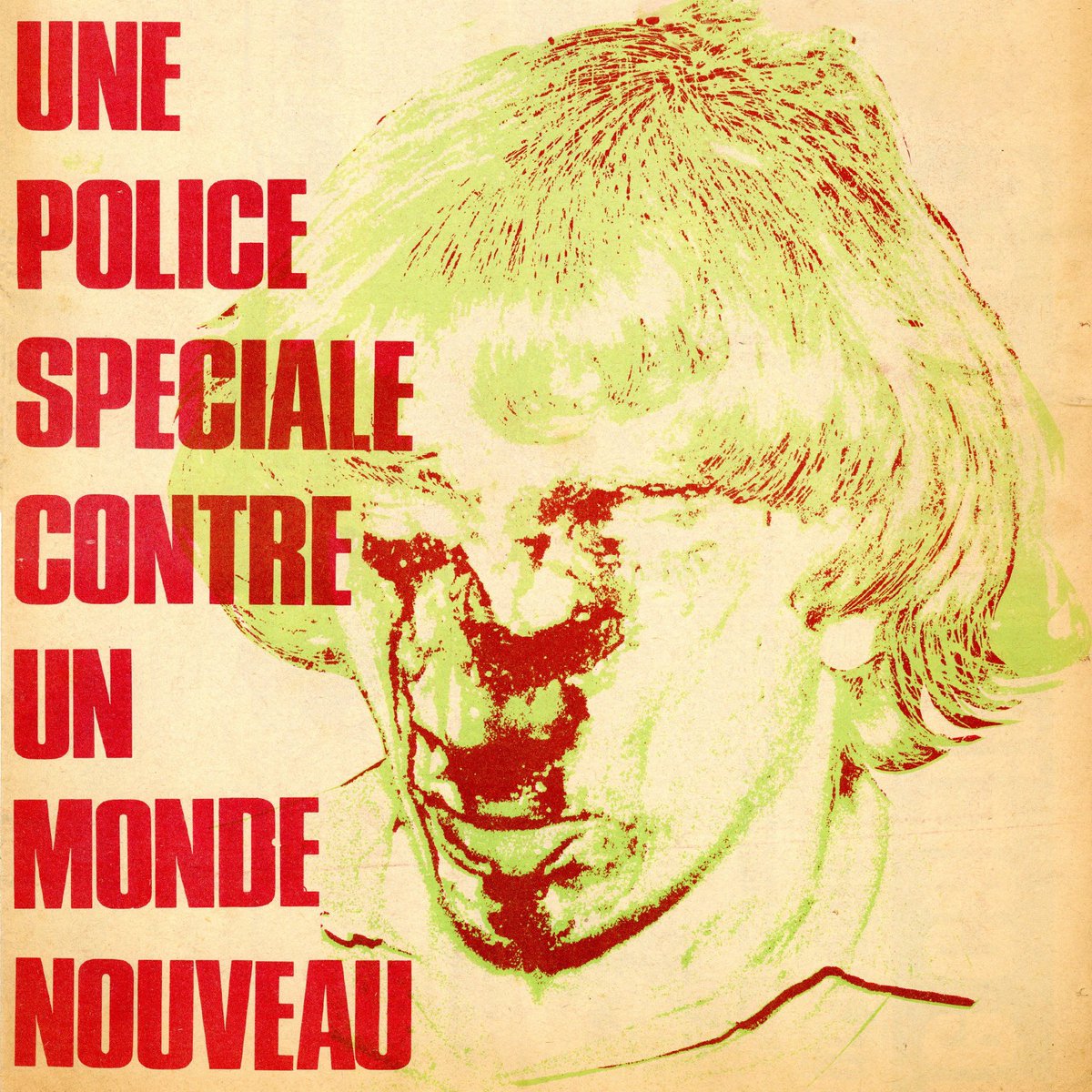 RadicalMediaArc's tweet photo. From our collection: "A special police against a new world." 
The brutal image of French revolutionary protester Richard Deshayes, disfigured by a grenade shot point blank by a cop, in 1971. 

On the cover of TOUT! https://t.co/YDZhSVjvCQ