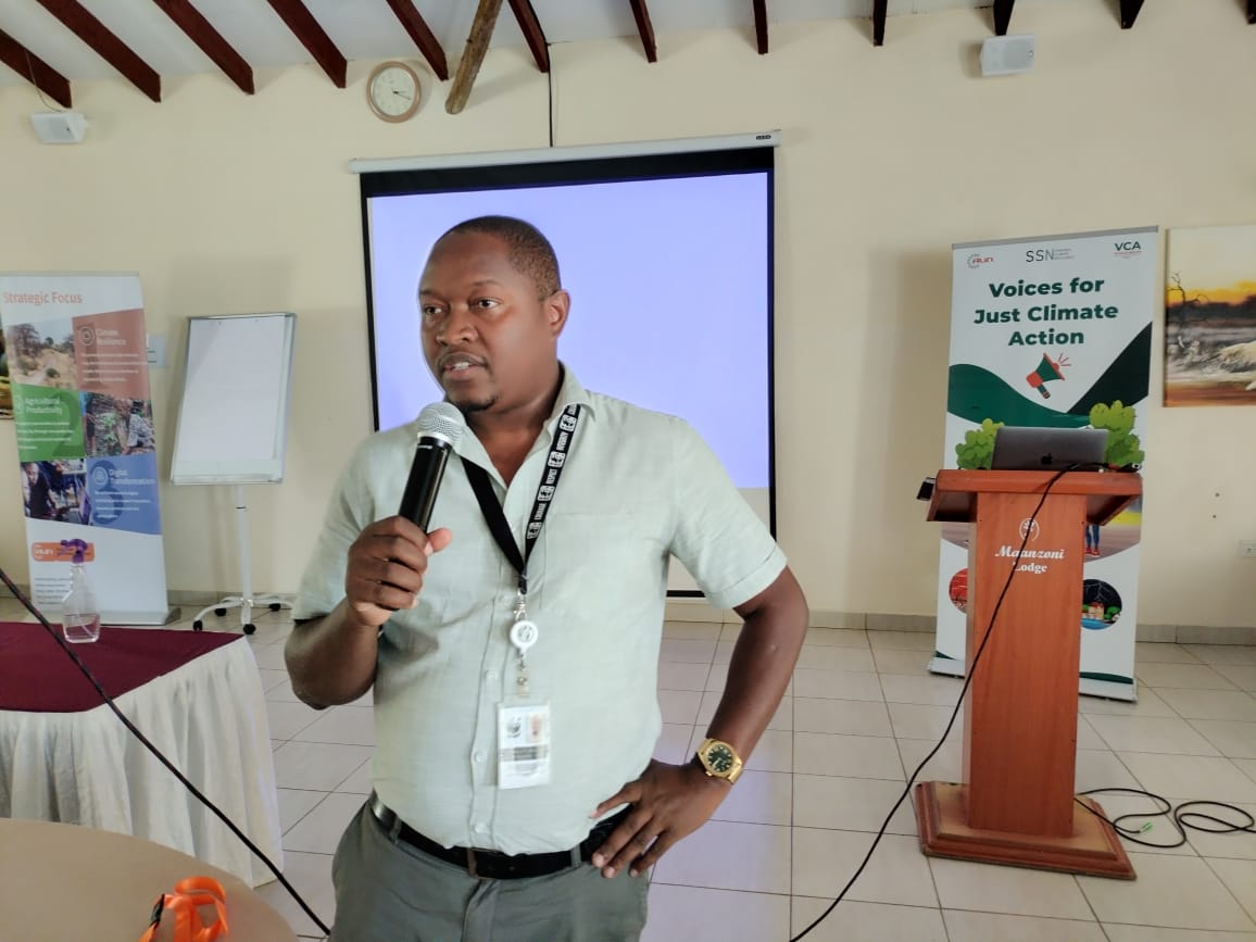''It is essential to elevate community voices on climate change to motivate significant action and raise public understanding.'' Joel Mundie from @WWF_Kenya during the #WeAreVCA workshop. #WeAreVCA #ClimatechangeStories