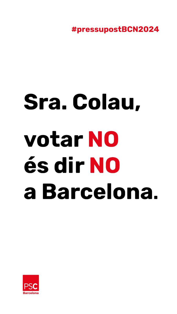 Barcelona necessita uns pressupostos. Amb el seu NO, els Comuns diuen NO a Barcelona i als Barcelonins