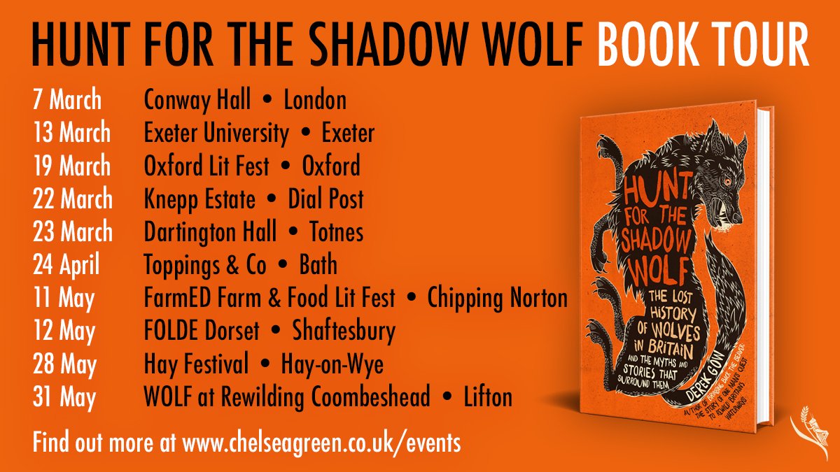 Derek heads to @KneppWilding today for an evening of all things #wolf! Followed by an in-conversation with @guyshrubsole on Saturday. Find out more about The Hunt for the Shadow Wolf book tour here: @gow_derek chelseagreen.co.uk/event/hunt-for…