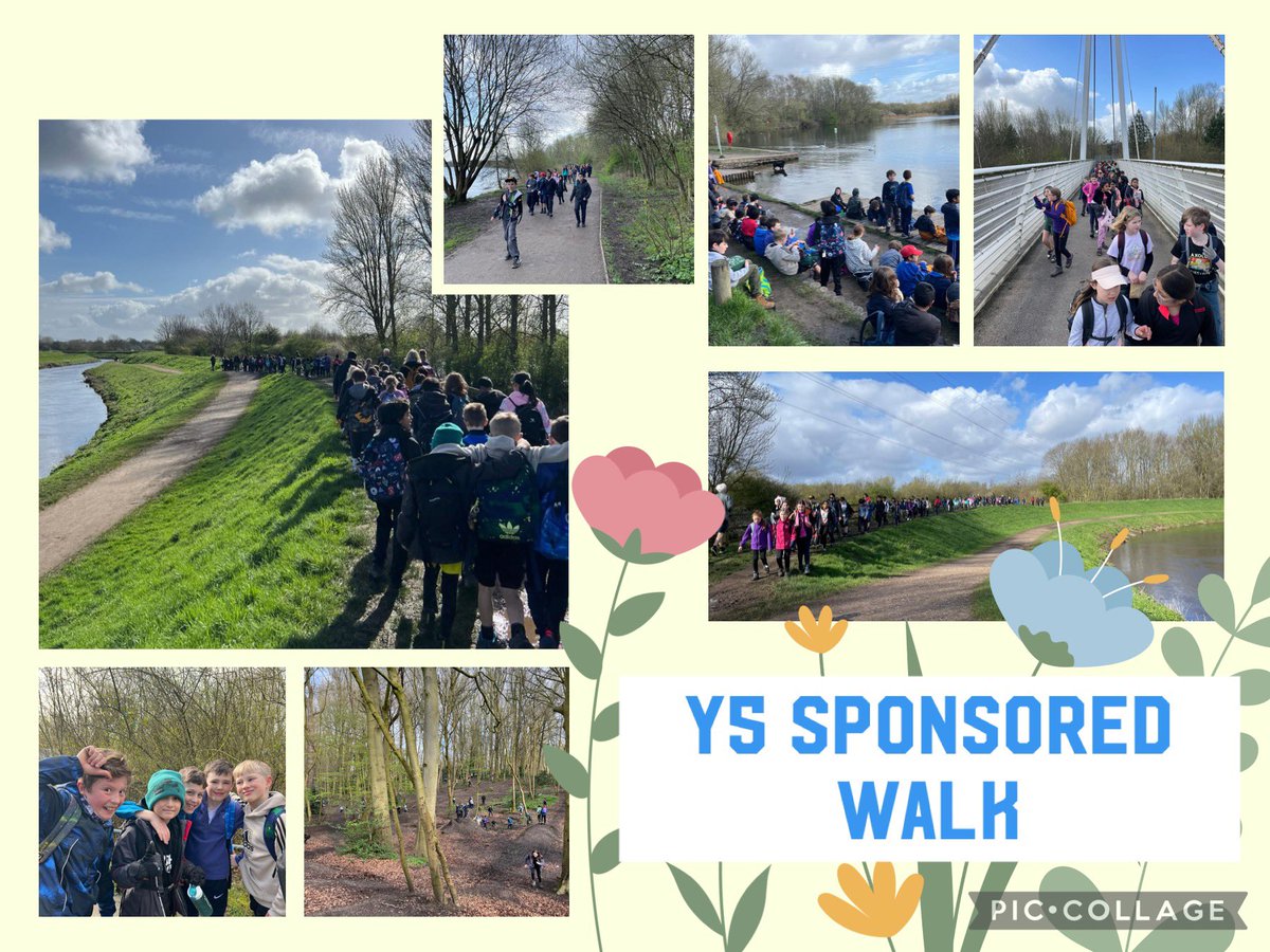 Y5 are having a great time on their sponsored walk - linked to lots of Geography learning about their local area, rivers and the environment! Great preparation for Langdale! #walk #hike #river #SaleTown #M33 #Wechallengeourselves 🟡 #Togetherweareateam 🔵