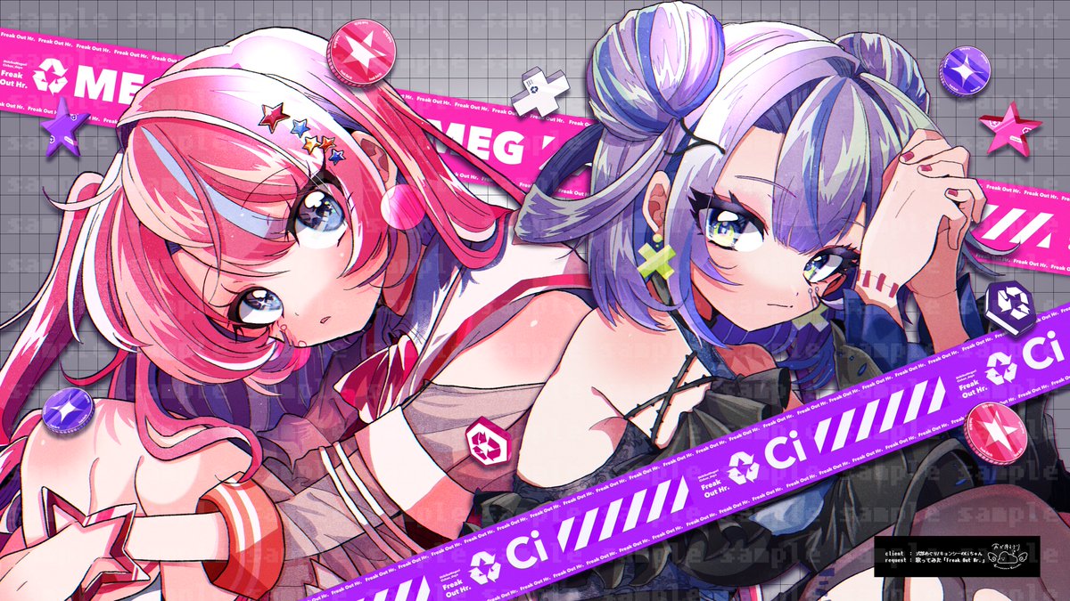 𓏸𓂂𓈒📢 #huume_work #commission

式部めぐりさま
#ShikibuMeguri
      ×
キョンシーのCiちゃんさま #Cichan_dayo

#歌コレ2024春
歌ってみた 『Freak Out Hr. 』
イラスト担当させていただきました✎ 𓂃

💬＆🫶＆🔁で歌コレを応援▼
nicovideo.jp/watch/sm435601…