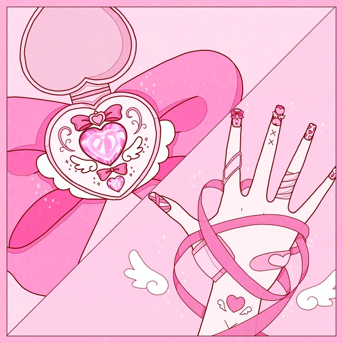 #知名度を上げたいので拡散してくださいピンクで女の子の夢みたいなイラストを描いてます! 