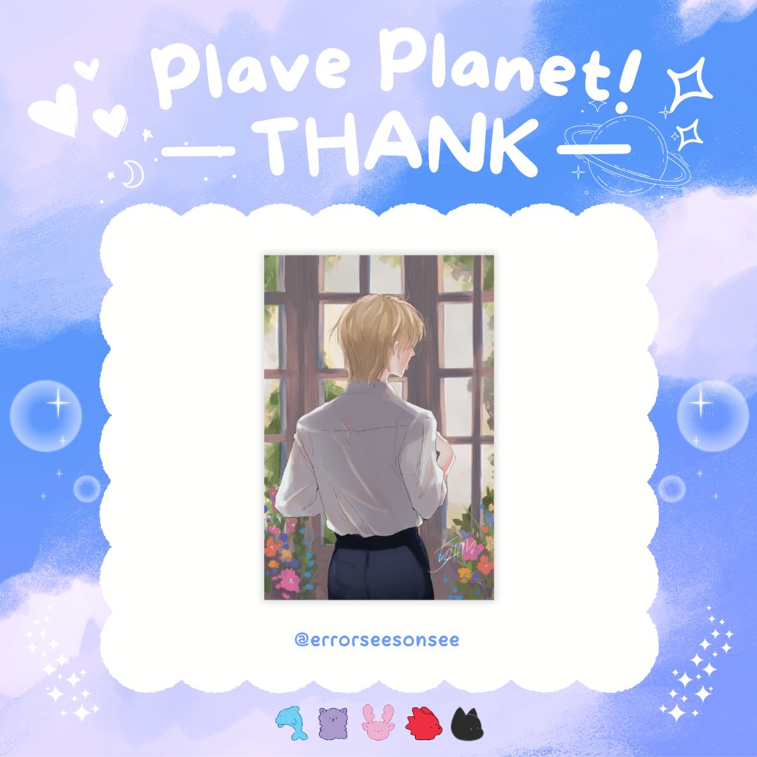 PLAVE_PlanetTH's tweet photo. 🌕 ≪•◦ 𝔽𝕣𝕠𝕞. ℙ𝕃𝔸𝕍𝔼 ℙ𝕝𝕒𝕟𝕖𝕥 ◦•≫✨

💗 𝙋𝙡𝙖𝙫𝙚 𝙋𝙡𝙖𝙣𝙚𝙩 𝙏𝙝𝙖𝙣𝙠 💗

Thank you to everyone who sent Fanart to us.🎉
and allowed to be displayed at the event as well.

#PLAVE_PlanetTH
1st Anniversary Of Debut

@errorseesonsee @babaychu @mu_m1nn @kazzatch https://t.co/TFCfRlw8Xa