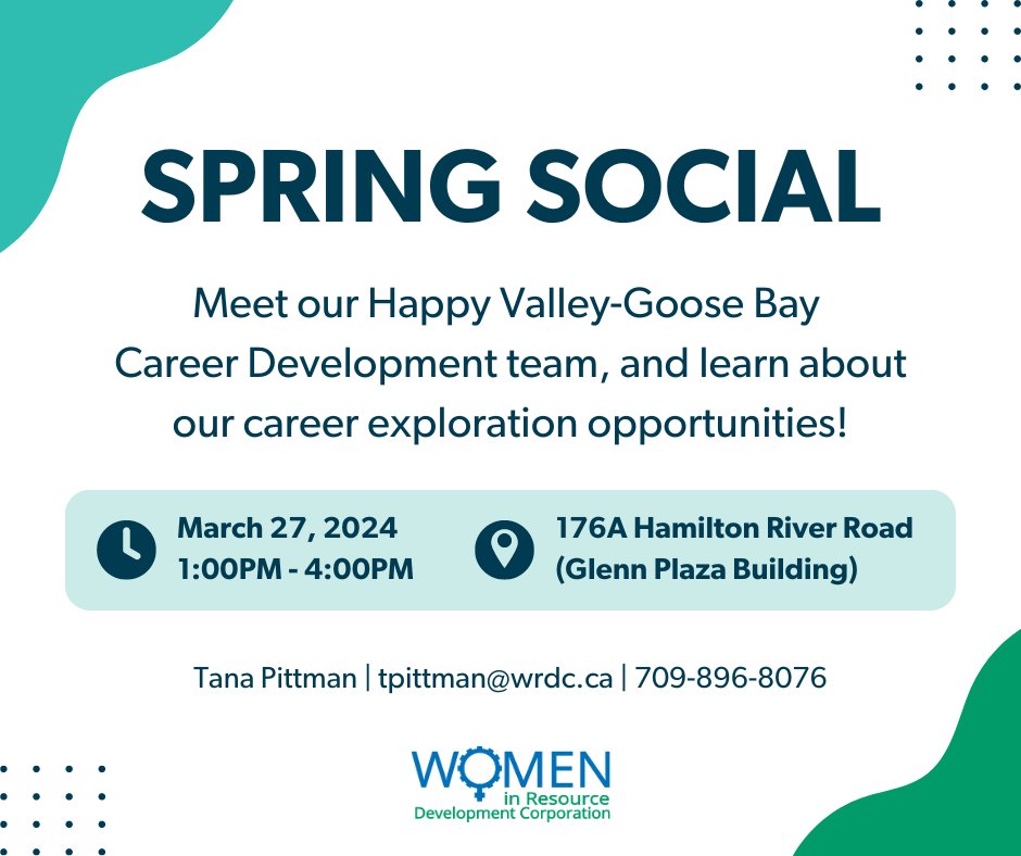 Join our Happy Valley-Goose Bay office for a Spring Social 💐☀️

🗓️ March 27 from 1:00PM - 4:00PM
📍 176A Hamilton River Road (Glenn Plaza Building)

Light snacks and refreshments will be provided!