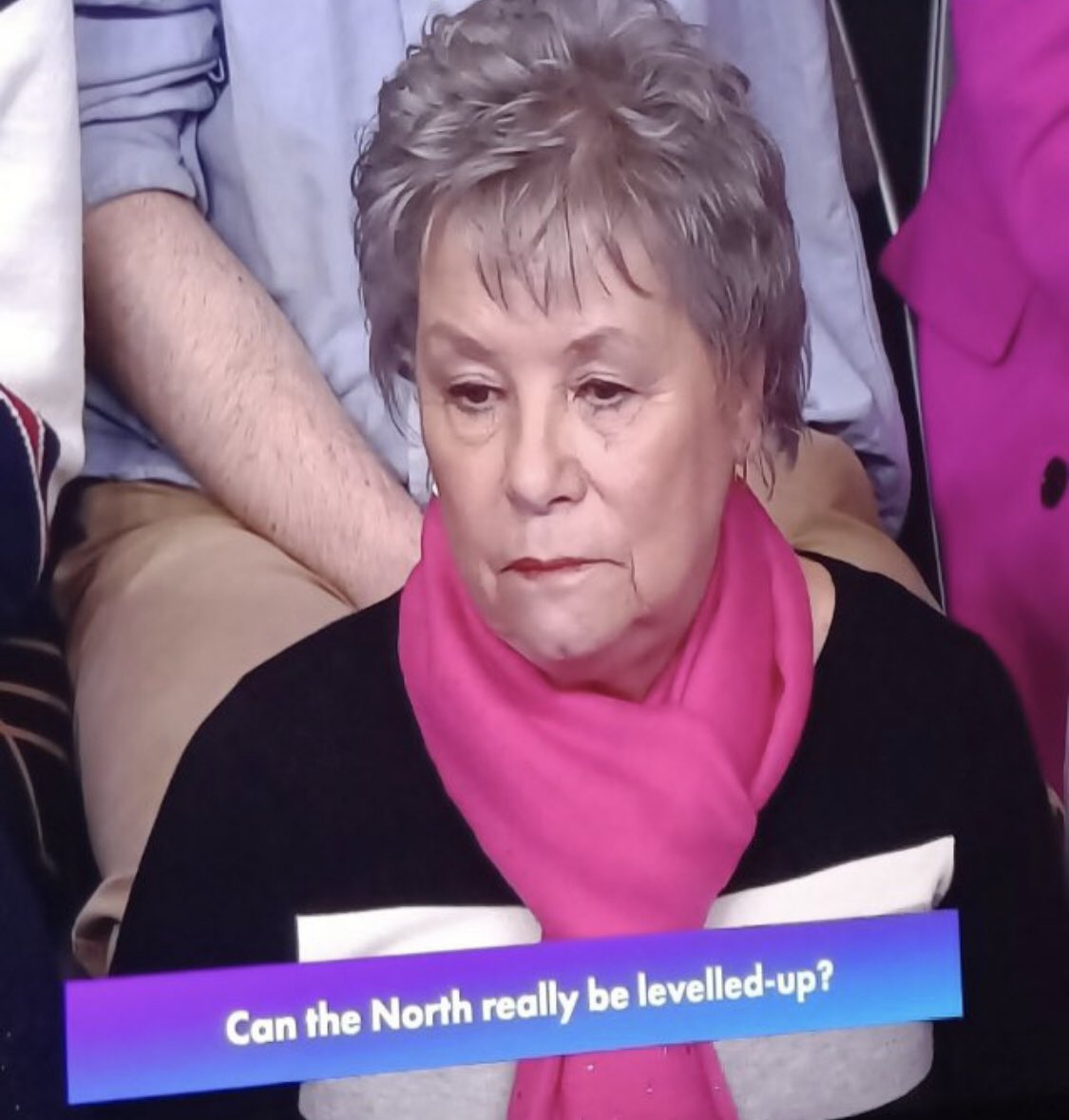 MickCoffey2's tweet photo. Say hello to Dawn Robinson, the wife of the Teesside Airport Foundation director Brian Robinson. She loves Mayor Ben Houchen &amp; his investments in …. Teeside Airport. 

#bbcqt has more plants than a garden centre sale.
                                 Vid. ⬇️ https://t.co/XNExkQ2oYd