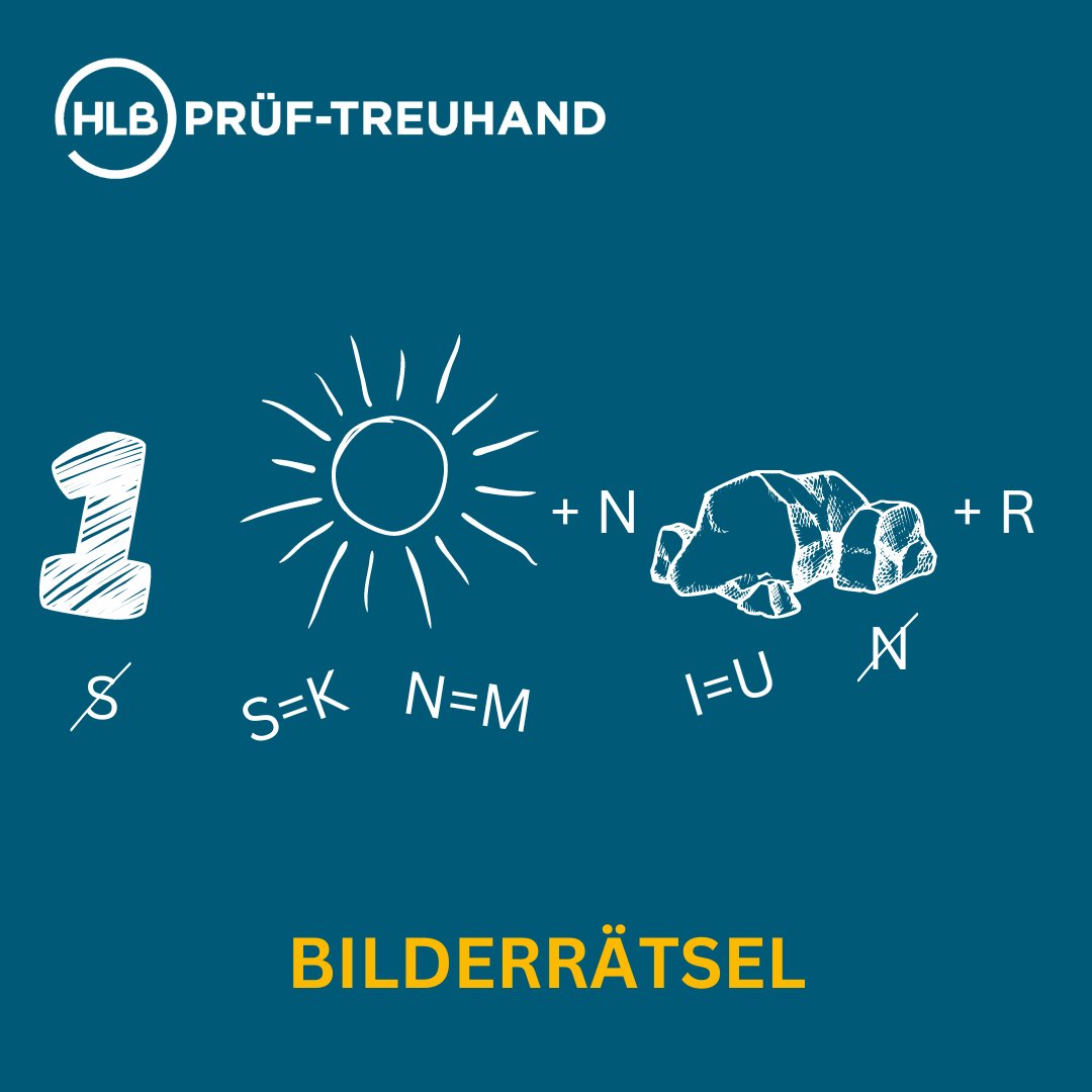 Zum Wochenausklang haben wir wieder eine Denksportaufgabe vorbereitet.  🧐

Welcher Begriff aus der Steuerberatung versteckt sich in diesem Bilderrätsel? Sie haben eine Idee?  💡 Dann schreiben Sie uns gern in den Kommentaren!

#denksport #rebus #bilderrätsel #steuerberatung