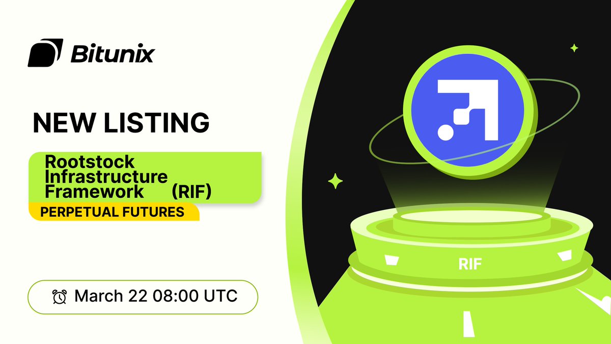 Introducing the latest addition to #Bitunix! 🎉

➡️ @RIFtechnology ( $RIF ) trading is now available on the platform.

➡️ Start trading RIF/USDT: bitunix.com/contract-trade…