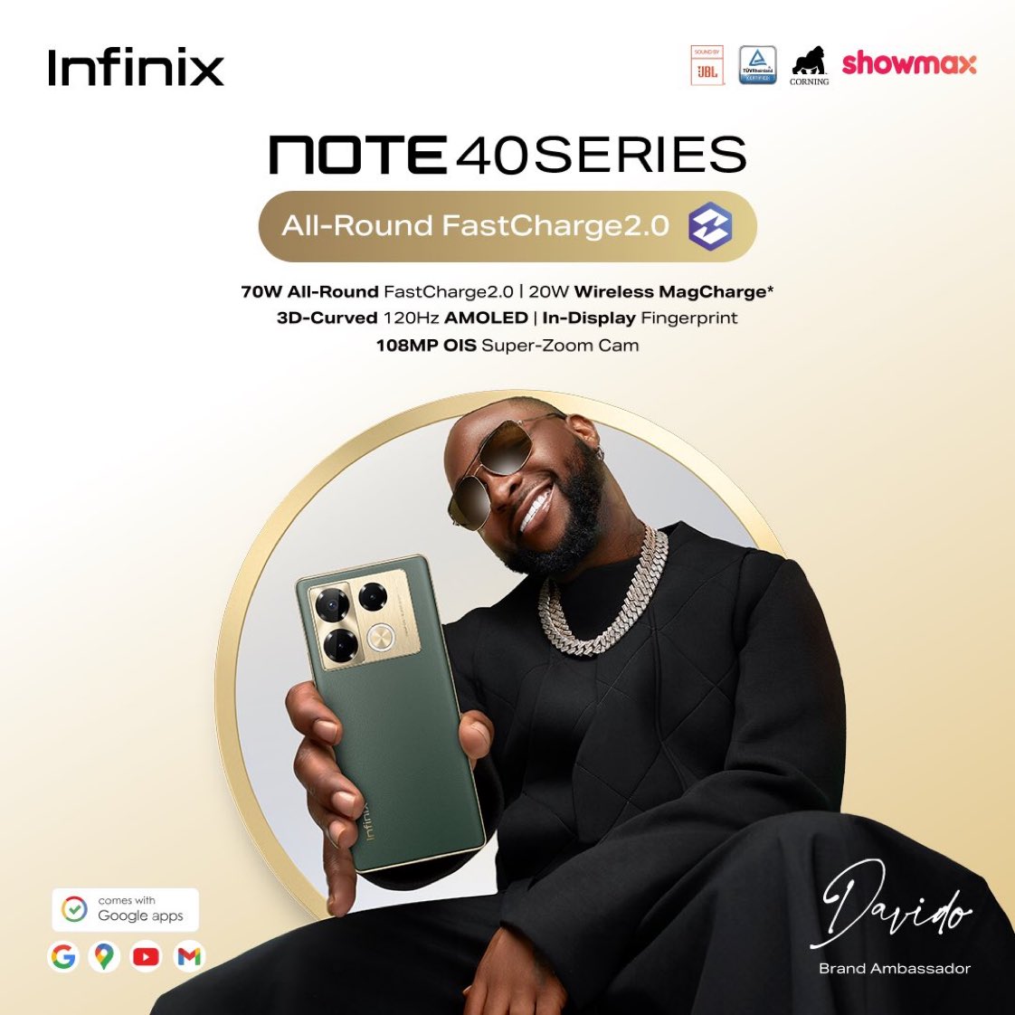 Infinix Note 40 pro is simply exquisite! Don’t sleep on it.

#TakeChargeWithNote40