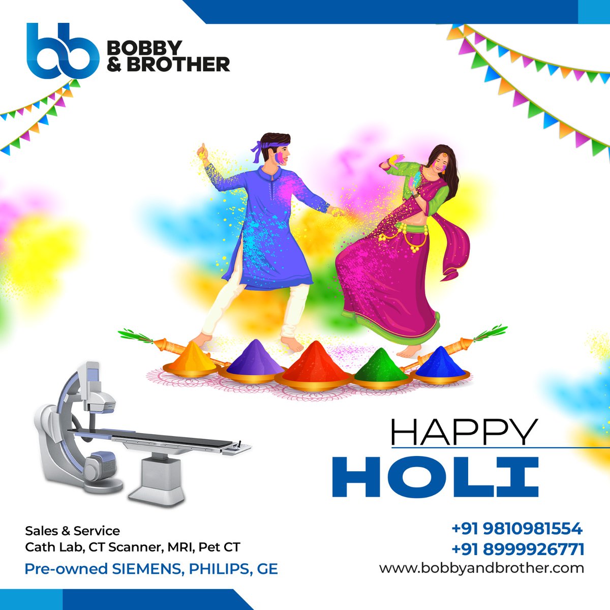 May this festival bring happiness, prosperity, and good health to your life.
We wish you all a very happy and safe Holi!!

#HappyHoli #FestivalOfColors  #HoliGreetings #RangBarse #Holi2024 #HoliFestivities #HoliCelebration #BobbyAndBrother #MedicalHealthEquipment #India