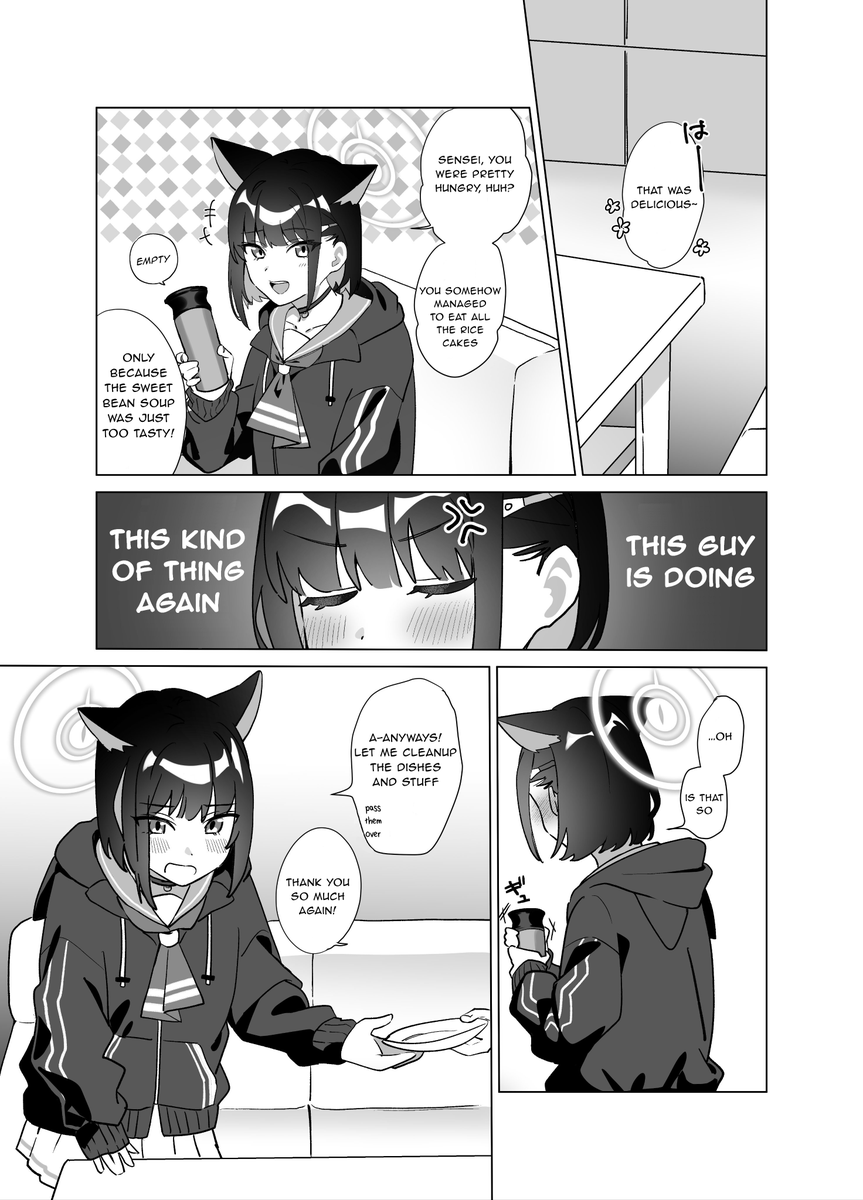 A married couple-like interaction between Kazusa and Sensei, 英語