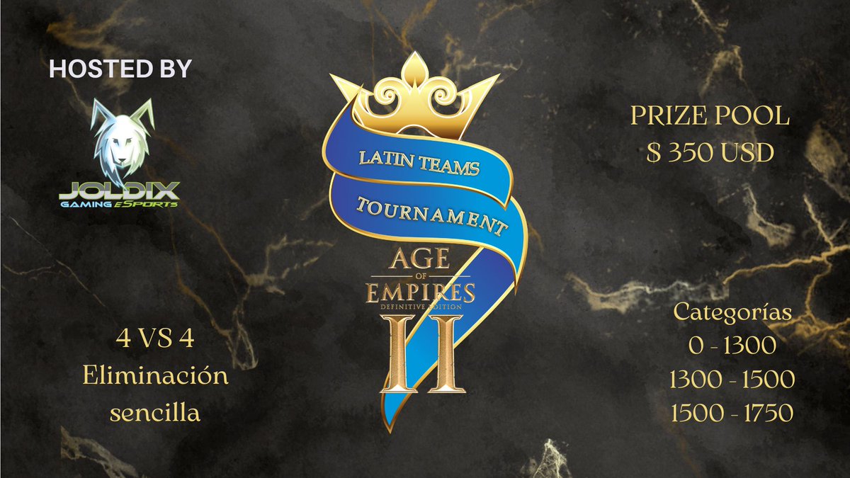 Joldix's tweet image. Invitamos a toda la comunidad del Age of Empires latinoamericana ó de habla hispana a participar en este grandioso torneo por equipos 4vs4 con un pozo de premiación por 350 USD. 

Inscripción gratuita

Link de inscripción aquí: forms.gle/7RsGymA24uccVQ…