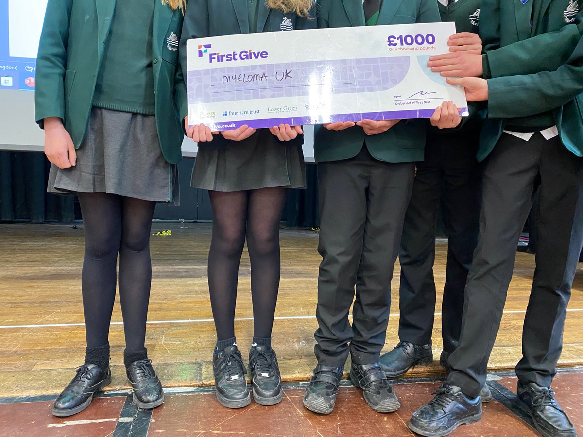And the winner of the @FirstGive 2024 Final at @TherfieldSchool is @MyelomaUK! Well done to the students representing this charity who have won them £1000!! What a fantastic final! All students should be so proud of their hard work! 🎉🎉 #socialaction #charity