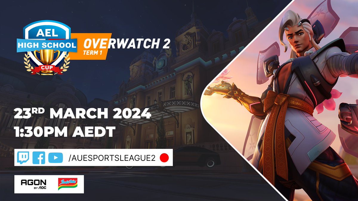Catch some Overwatch 2 later today with <a href="/Racquetz/">Racquet</a>, <a href="/MendrixNm/">Mendrix</a> &amp; <a href="/TwoTapTony/">Tony</a> 

📅Saturday 23rd March
🔴LIVE 1:30PM AEDT
📷twitch.tv/auesportsleagu…

The AEL is proudly supported by <a href="/AGONbyAOC/">AGON by AOC</a> &amp; <a href="/Indomielovers/">Indomie</a>