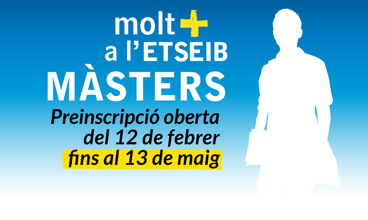 🔝 T'interessa fer un Màster #ETSEIB de <a href="/la_UPC/">Universitat Politècnica de Catalunya (UPC)</a>?

🔹Preinscripció oberta fins al 13 de maig 2024
etseib.upc.edu/ca/estudis/acc…
🔹Application open until May 13
etseib.upc.edu/en/Academic%20…
🔹Preinscipción abierta hasta el 13 de mayo
 etseib.upc.edu/es/programas-a…