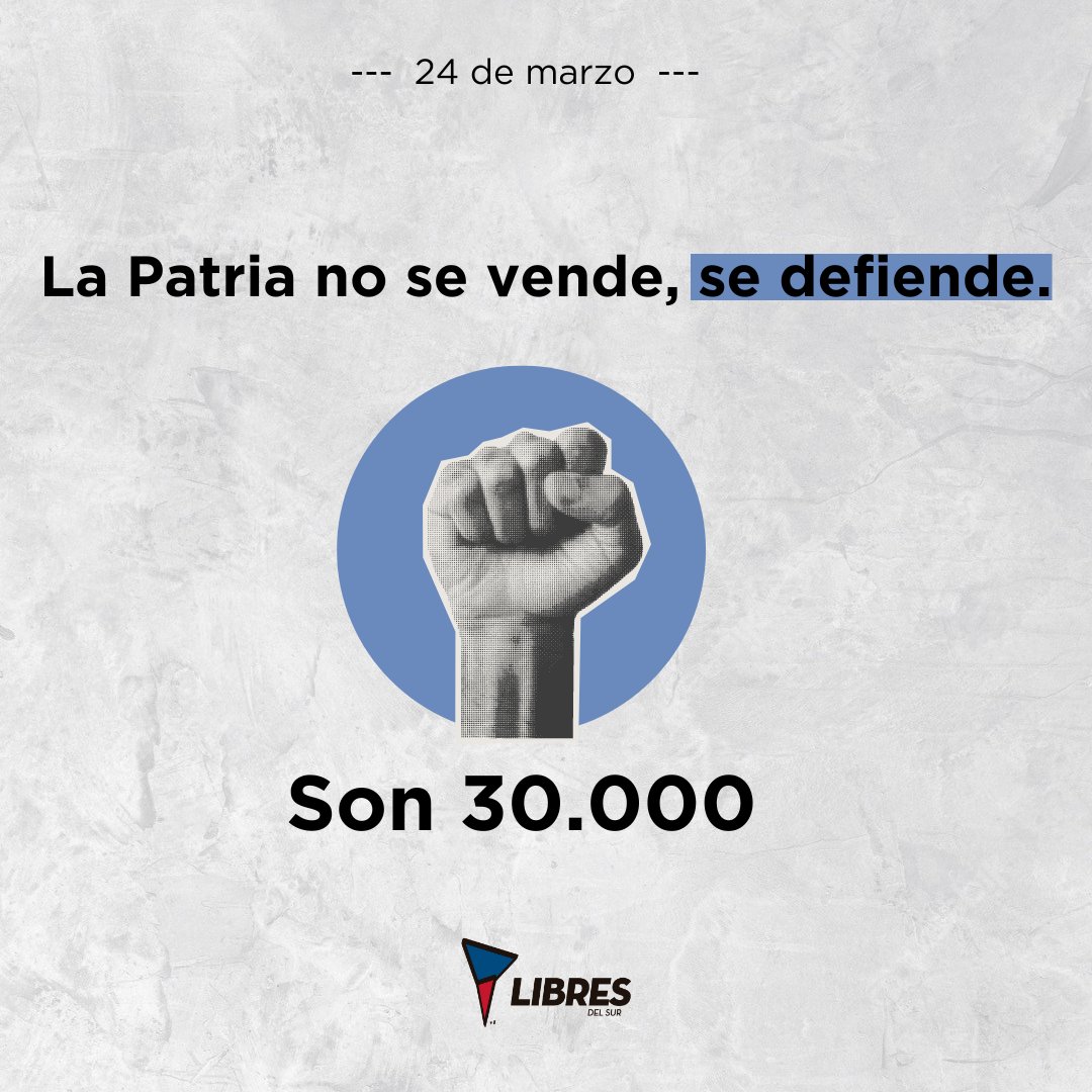 jesusescobarnqn's tweet photo. ✊Memoria, Verdad y Justicia ✊
Nuestra Patria no se vende, SE DEFIENDE 🇦🇷 !!

#24M #NuncaMas https://t.co/mVFL6JiC6t