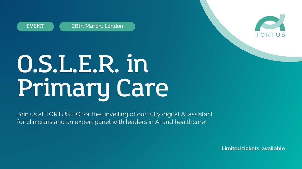 You’re invited to the O.S.L.E.R. Primary Care launch event on Tuesday 26th March! Operating System Leverage in Electronic Record or O.S.L.E.R., as it is better known, is the first NHS DTAC compliant generative AI assistant for clinicians. Join us in London on 26.03.24 to hear