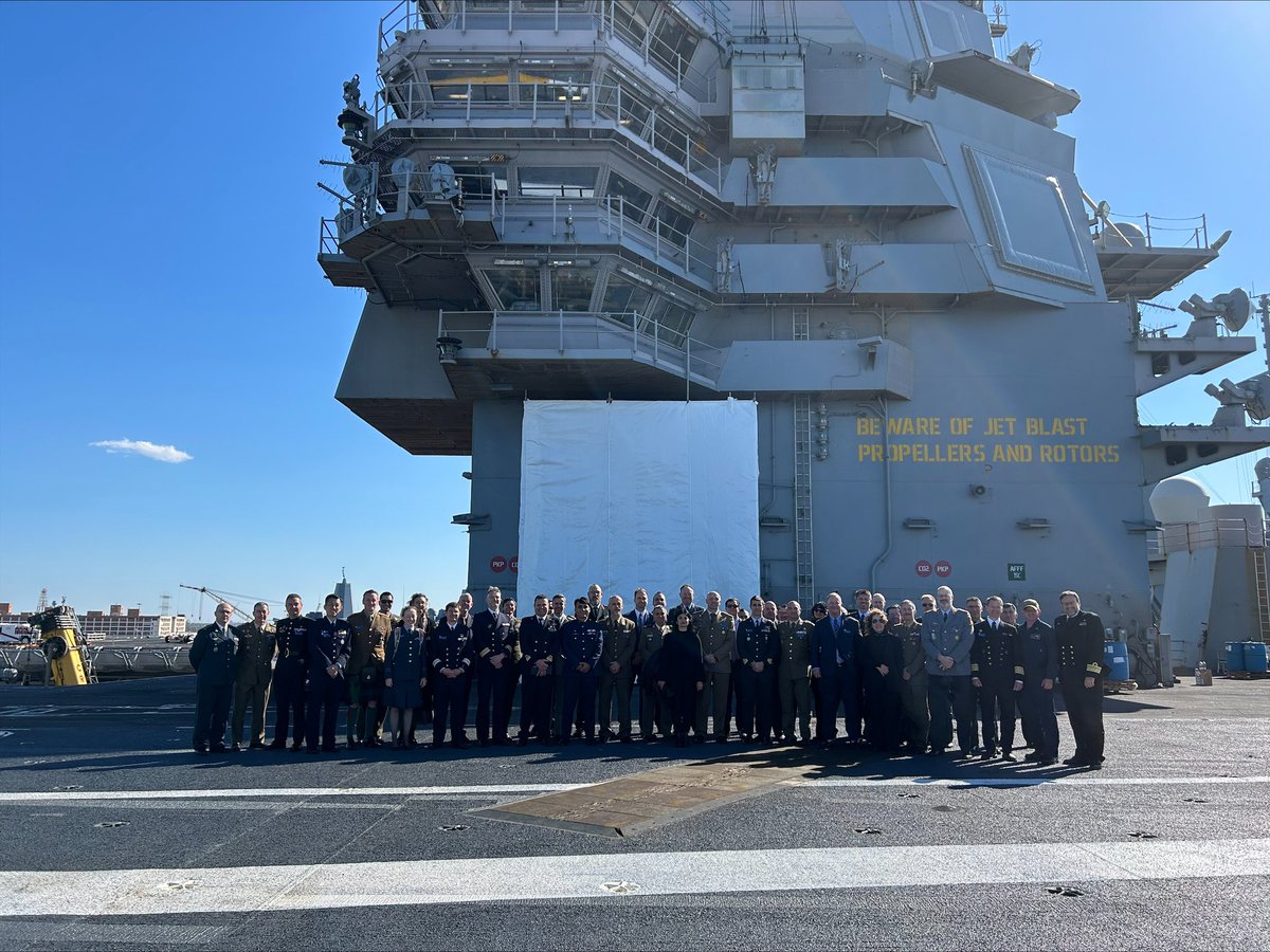 Thank you to the @NATO_DefCollege for visiting Hampton Roads and touring @CVN78_GRFord . NATO Defense College is an international military college for North Atlantic Treaty Organization countries. #partnerships #NATO