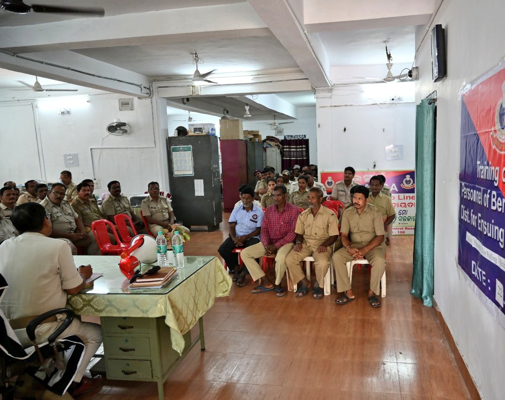 Training was conducted for Police Personnel of the rank of constables and Home gaurds at the conference room of Gopalpur Police station.