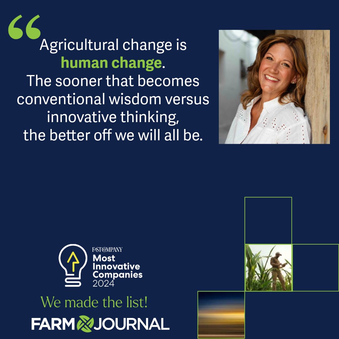 Farm Journal made the Fast Company List of Most Innovative Companies. Trust In Food President Amy Skoczlas Cole believes that real change will come when we start considering farmer-centered innovation more commonplace. Read her insights: loom.ly/iWVitks