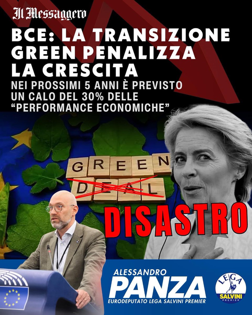 alepanzaoff's tweet photo. Green De... DISASTRO! Ora che anche la Banca Centrale Europea ha ammesso che la #transizioneverde sarà un’ecatombe per le finanze dei cittadini europei, la Commissione fa marcia indietro. Questo riconferma ancora una volta la schizofrenia di questa #Europa. A Giugno li vogliamo fuori dal Parlamento!
#europa #eu #ue #panza #greendeal #disastro #italia #bce #greendeal #green #transizioneecologica #ParlamentoEuropeo #commissione #vonderleyen @legaofficial @Lega_gruppoID