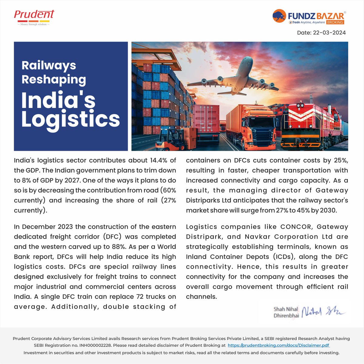 fundzbazar_b's tweet image. Track ahead for the logistics sector of India!
#Logistics #Logisticssector #India #DFC #Railway #DFCtrain #Cargo #ICD #FundzBazarBroking