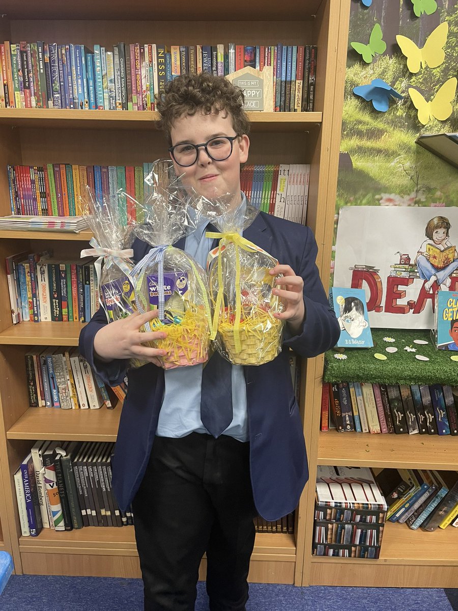 Big shout out to Jacob in year ten for organising an Easter raffle to raise money for the library! Come down and get your raffle tickets next week for only 20p! 🐣