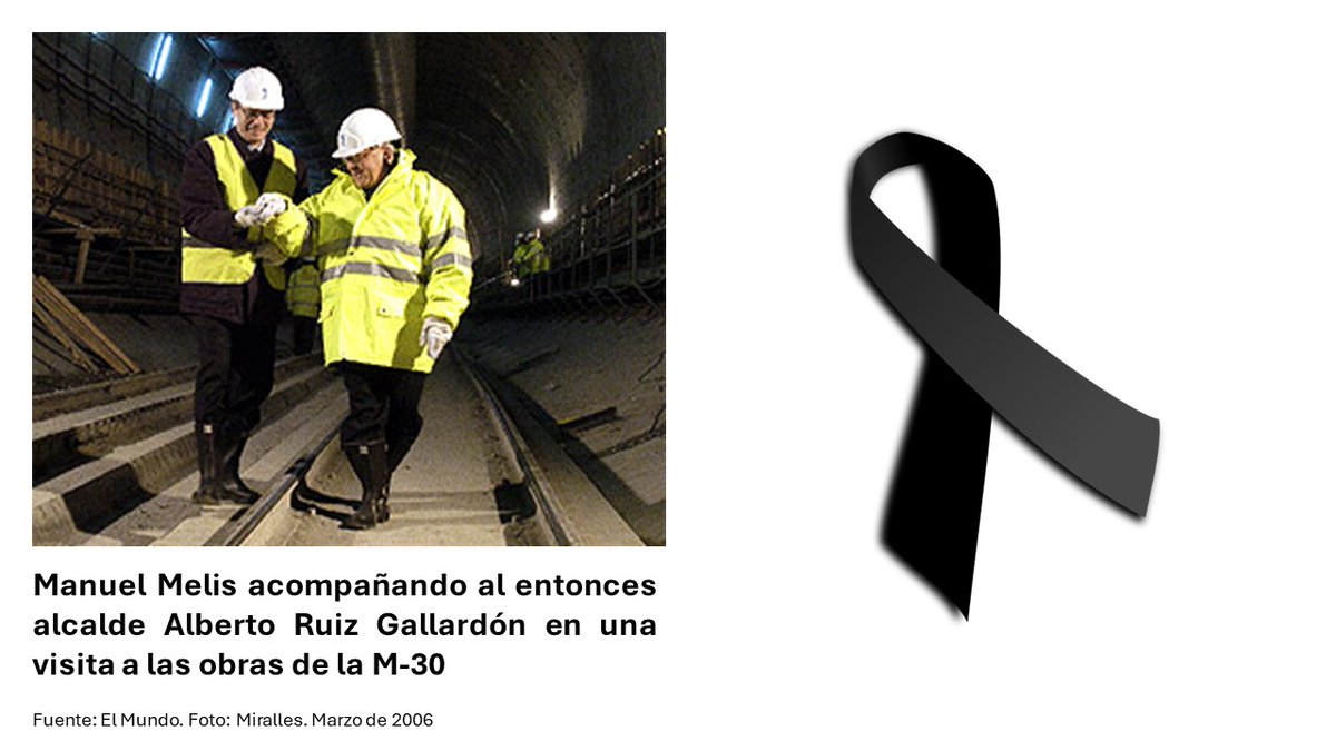 Hoy es un día triste para nosotros. Con el fallecimiento de D. Manuel Melis se marcha una pieza clave en la historia de la #M30. Ingeniero de Caminos, Canales y Puertos y catedrático de Geotecnia y Ferrocarriles, fue uno de los principales artífices del proyecto. Descanse en paz.