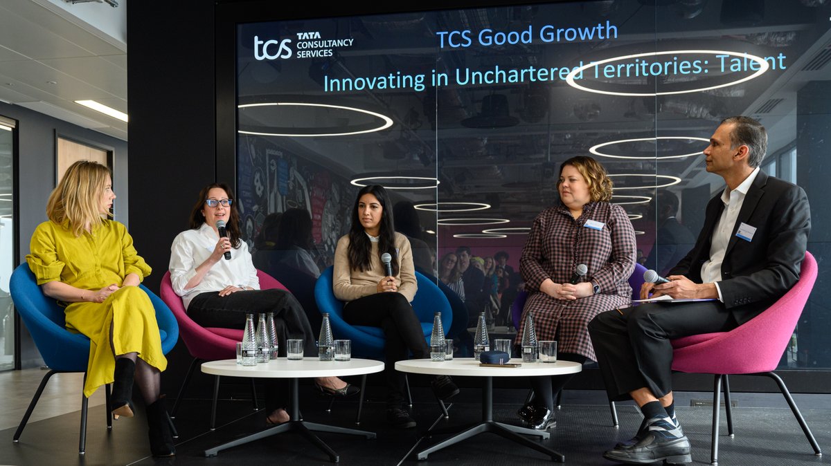 TCS_UKI's tweet photo. The @TCS Good Growth network hosted an insightful panel discussion on 'Talent Strategy in the Evolving Digital Age'. Experts shared into hiring strategies, AI impact, and much more. You can join the TCS Good Growth community of women entrepreneurs here: https://t.co/UbE5Bv4JGe https://t.co/I9mVkR0QXB
