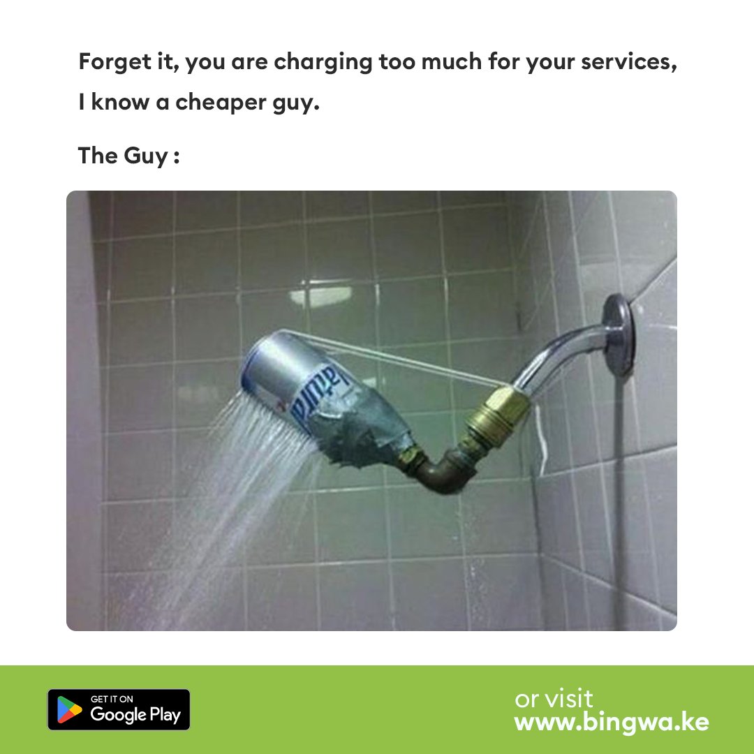 bingwa_services's tweet photo. Call your cheaper guy umshow our Bingwas treat you better π
π
Visit https://t.co/TzCGBhsfMo to learn more!
Bingwa - Your #1AppforRELIABLEHomeServices
#BingwaServices #TGIF https://t.co/COYedo3iue