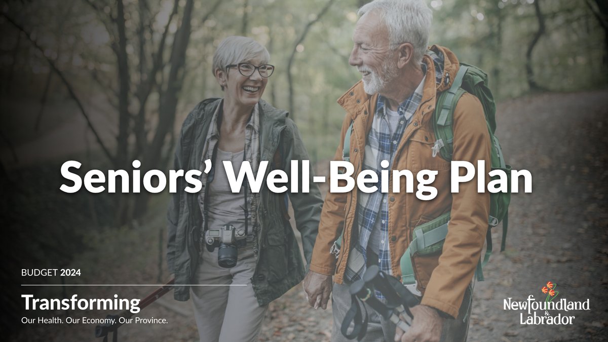 #NLBudget24 includes a wide range of targeted supports just for seniors in Newfoundland and Labrador including a $10M commitment to introduce a Seniors’ Well-Being Plan. 👉🏼 Learn how #GovNL is ensuring our province’s seniors have access to the supports they need:…