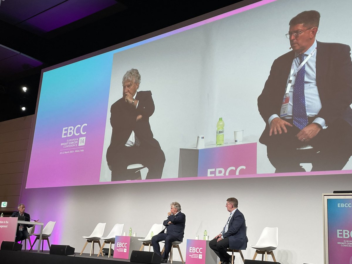 Illuminating discussion on how to select patients to be treated with adjuvant CDK4/6 inhibitors at #EBCC14, talks by @professorSteph7 and Michael Untch, chaired by @c_sotiriou @BreastEuropean @OncoAlert @MIgnatiadis @FioriPoulakaki @TanjaSpanic @Icro_Meattini @EORTC_BCG