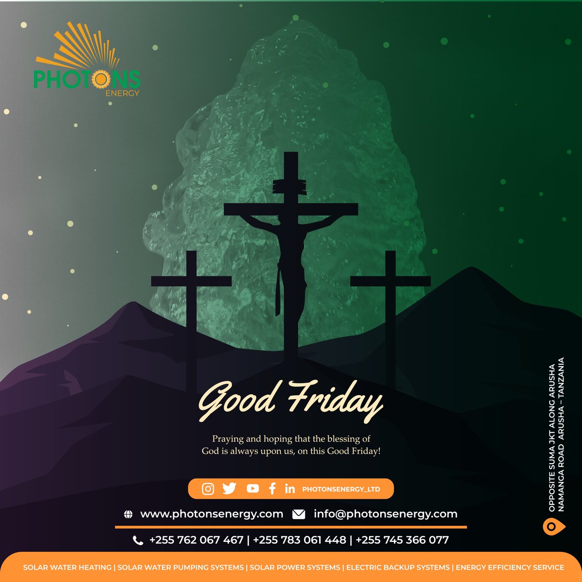 PhotonsEnergy's tweet photo. Praying and hoping that the blessing of God is always upon us, on this Good Friday! https://t.co/FYvSn6qDQO