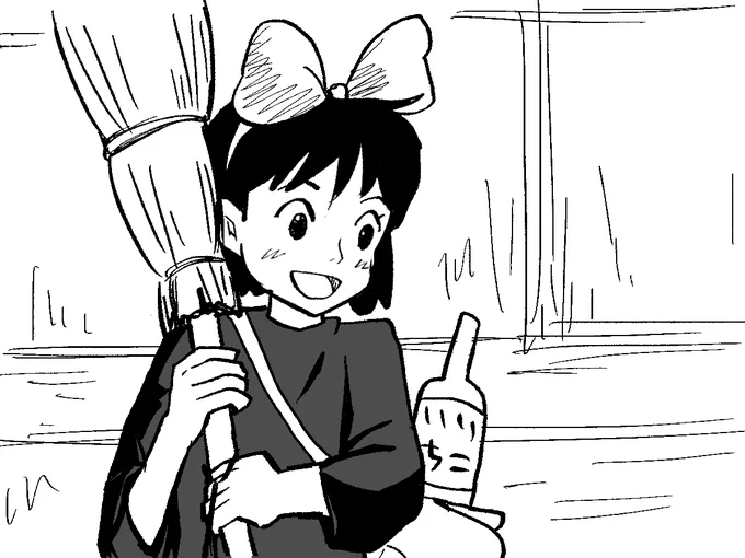 わたし魔女のキキ!こっちは焼酎のいいちこ 