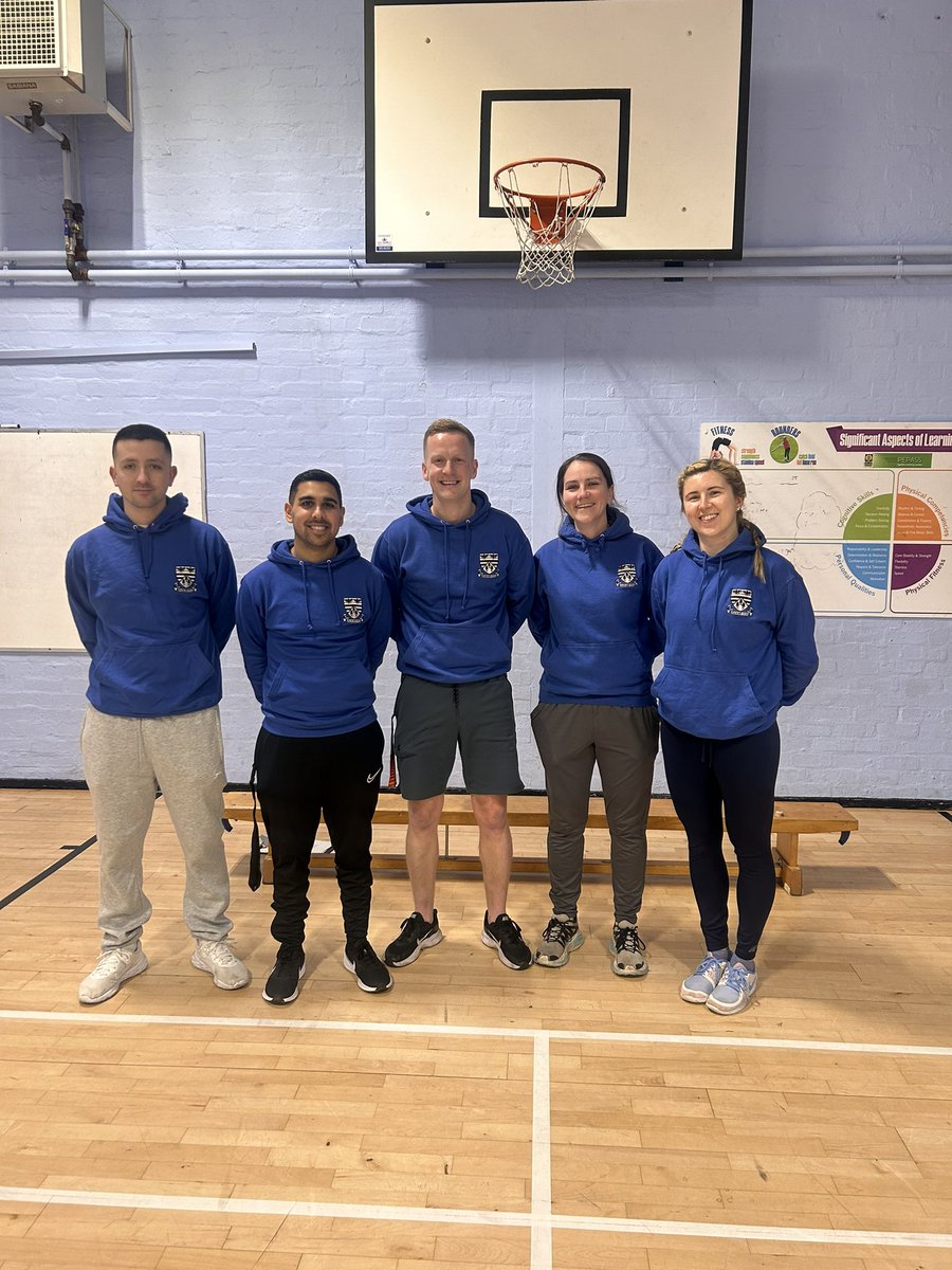 Our PE department in their new school jumpers! Thank you to @activeschoolsgb for our jumpers💙Our dedicated staff have been hard at work this week, assessing over 100 young people in their one-off performances. Well done to all involved - we're incredibly proud of your efforts🙌🏼