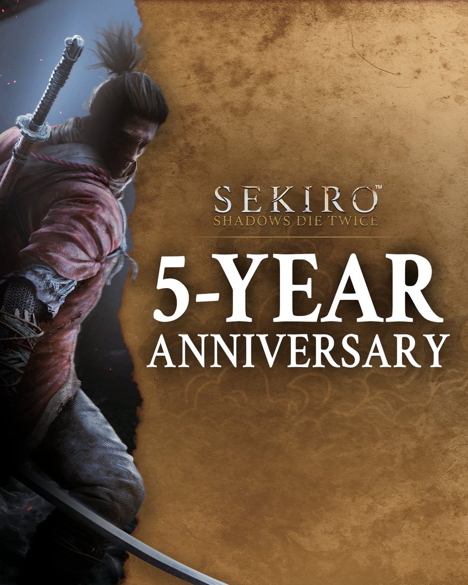 5 years ago today, Sekiro: Shadows Die Twice was released. Happy 5-Year Anniversary to the 2019 GOTY!