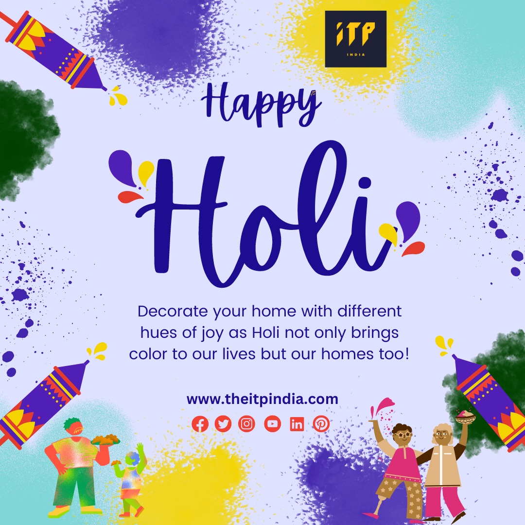 ITP Wishes Happy Holi. Lets the colors of holi spread happiness and joy.

#happyholi #festivalofcolors #holicelebration #joyfulholi #colorsofhappiness #holifestivities #happyvibes #colorfulcelebration #spreadholicheer #celebratewithcolors #itpindia #itpfurniture #itp