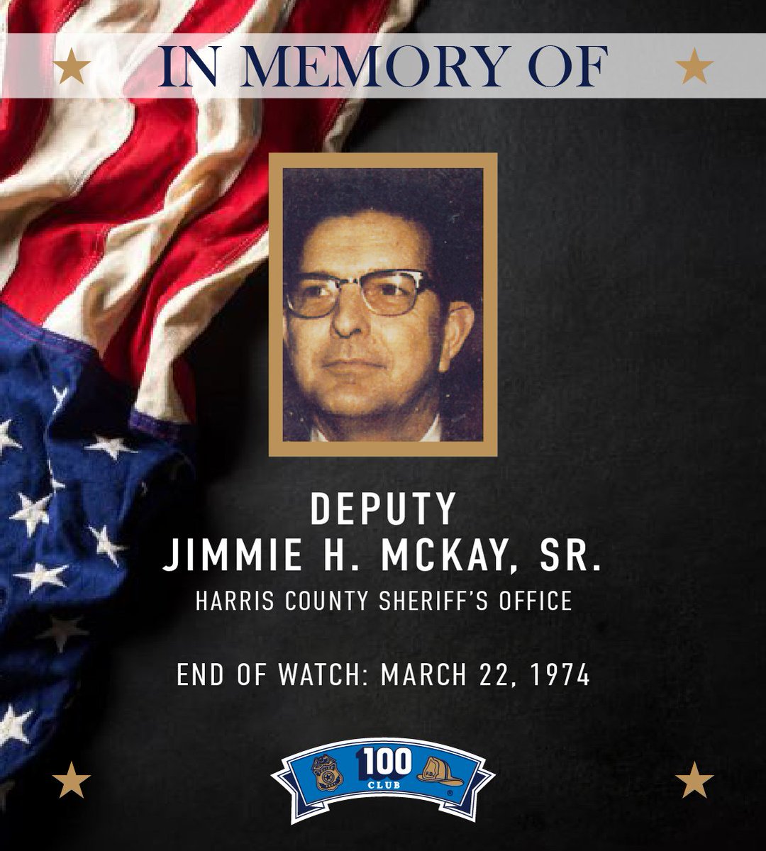 Today we remember @HCSOTexas Deputy Jimmie H. McKay Sr. who was killed in the line of duty. #HCSO #FortheFallen