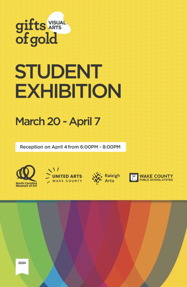 Andrea Croom (@ddmsart) on Twitter photo Congratulations to Eliza A. (7th) for representing Davis Drive Middle at this Year’s Gifts of Gold! <a href="/ncartmuseum/">North Carolina Museum of Art</a> @ddmsbuzz
Her work is on display in the East Building of the NCMA until April 7th! Congratulations to Eliza A. (7th) for representing Davis Drive Middle at this Year’s Gifts of Gold! <a href="/ncartmuseum/">North Carolina Museum of Art</a> @ddmsbuzz
Her work is on display in the East Building of the NCMA until April 7th!