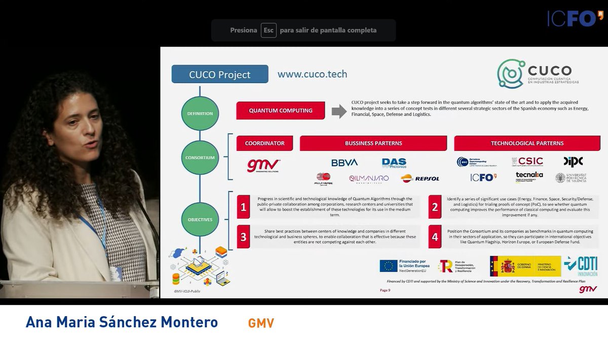 infoGMV's tweet photo. 📢 Today Ana María Sánchez participate in the "Industry Panel" at #QuantumCARLA. During her speech, she explained the #CUCO project, the first large #QuantumComputing project at both national and business level:
https://t.co/vUkimQL7GQ https://t.co/n1d8BKsf0G
