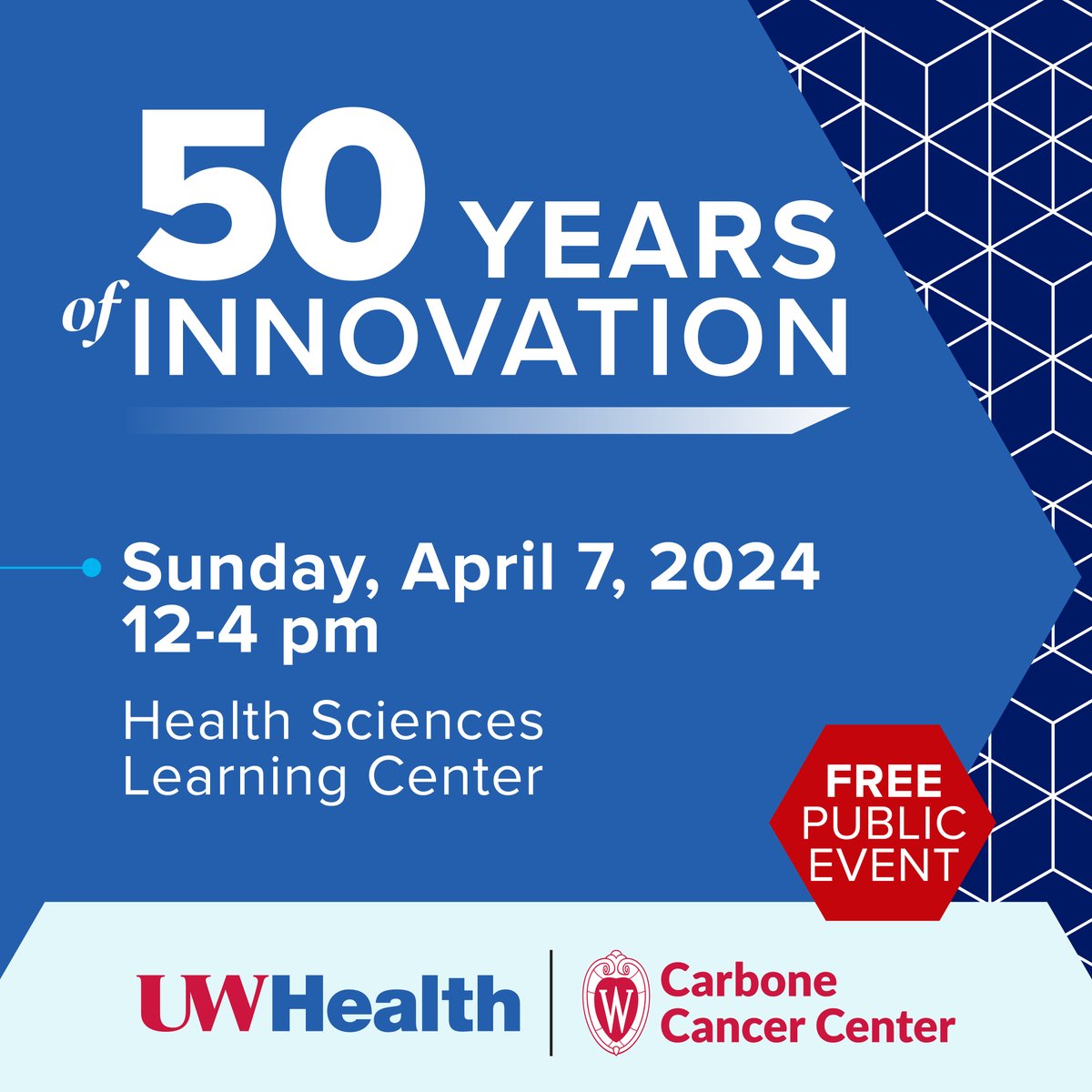 Celebrate our anniversary with fun, science, giveaways, Babcock ice cream, interactive presentations and more! No registration required. #Anniversary #CancerResearch #CommunityEvent For more details visit: uwhealth.org/news/celebrate…