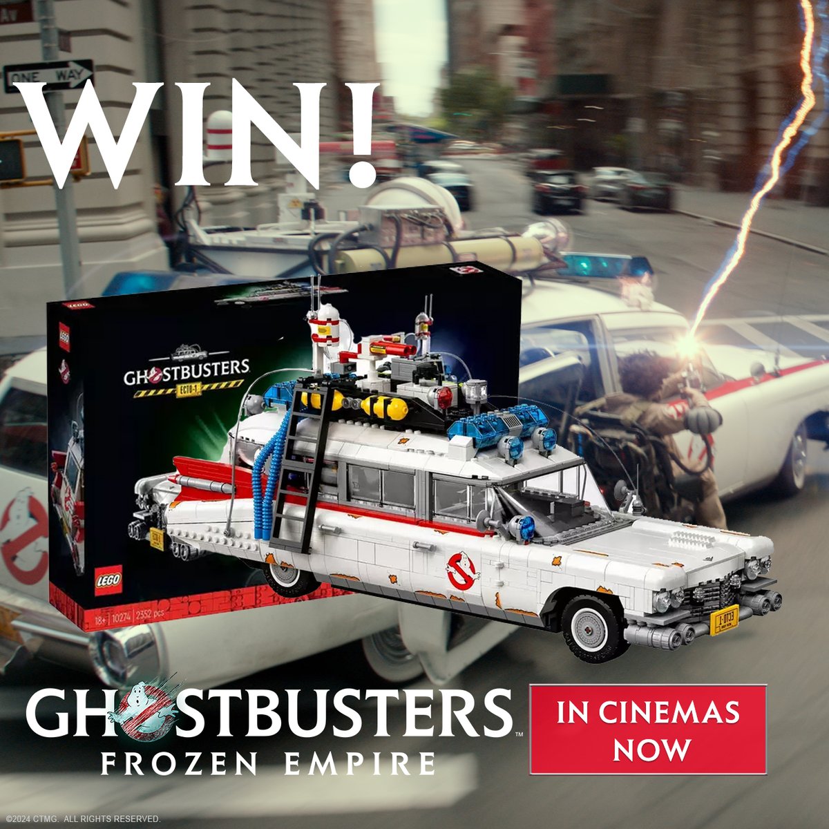 FREEZE! RT FOR YOUR CHANCE TO WIN! 🥶 To celebrate the release of #Ghostbusters: Frozen Empire, we’re giving away a Ghostbusters ECTO-1 Lego set! 🔥👻🚫 Just RT to enter. Enter by 29:59 29/03/2024 – T&Cs apply: bit.ly/3TqEHZ5