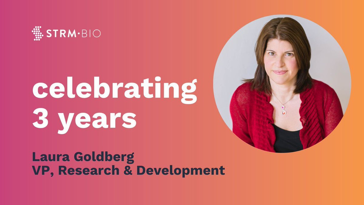 Happy 3rd anniversary to Laura Goldberg! We’re so grateful to have you on the <a href="/STRMbio/">STRM.BIO</a> team, bringing #genetherapy to life!