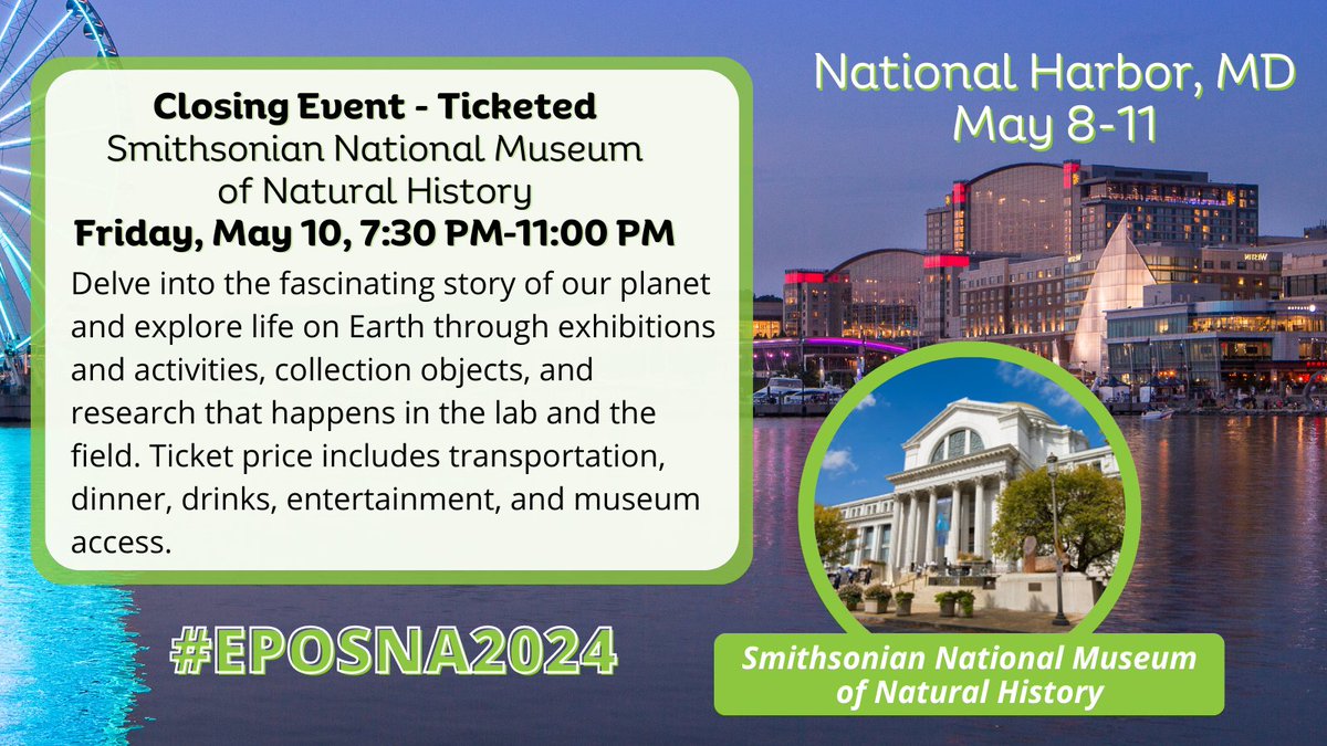 Have you registered for the 2024 Combined #EPOSNA Meeting? You won't want to miss the celebration at the Smithsonian on Friday, May 10. Early bird rates end April 2! View the preliminary program & register now: bit.ly/42oIxGe #posna #epos #EPOSNA2024 @eposorg