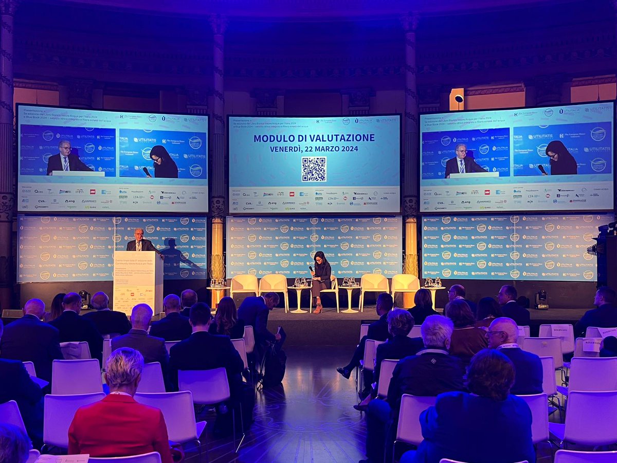#22MARZO – PRESENTAZIONE DATI DEL #BLUEBOOK2024 DI FONDAZIONE #UTILITATIS E LIBRO BIANCO @VALOREACQUA DI <a href="/Ambrosetti_/">The European House - Ambrosetti</a>  
Mario Rosario Mazzola Presidente Fondazione Utilitatis: “Il Blue Book offre un momento di confronto per valutare sfide, azioni e necessità di uno dei settori
