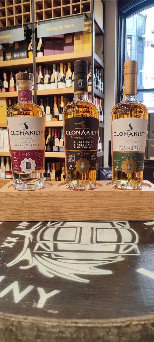 Today's in-store tasting is the fantastic Clonakilty range with Rory! As well as the 3 whiskeys in the photo we will also have their 13 year old single grain Madeira cask on show! Make sure to join us from 4pm!